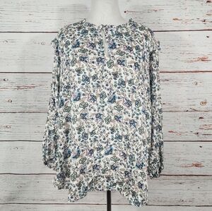 LOFT Plus Floral Print Long Sleeve Women's Top Size 22 New With Tags